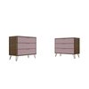 Manhattan Comfort Rockefeller Dresser in Nature and Rose Pink (Set of 2) 2-103GMC6